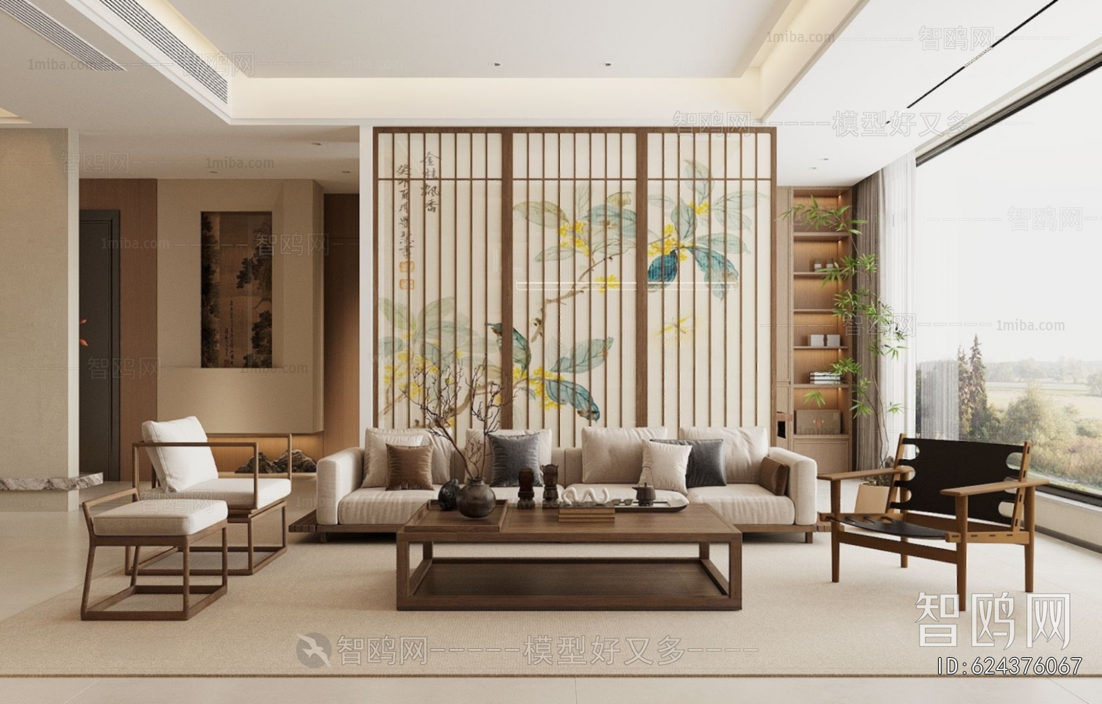 New Chinese Style A Living Room