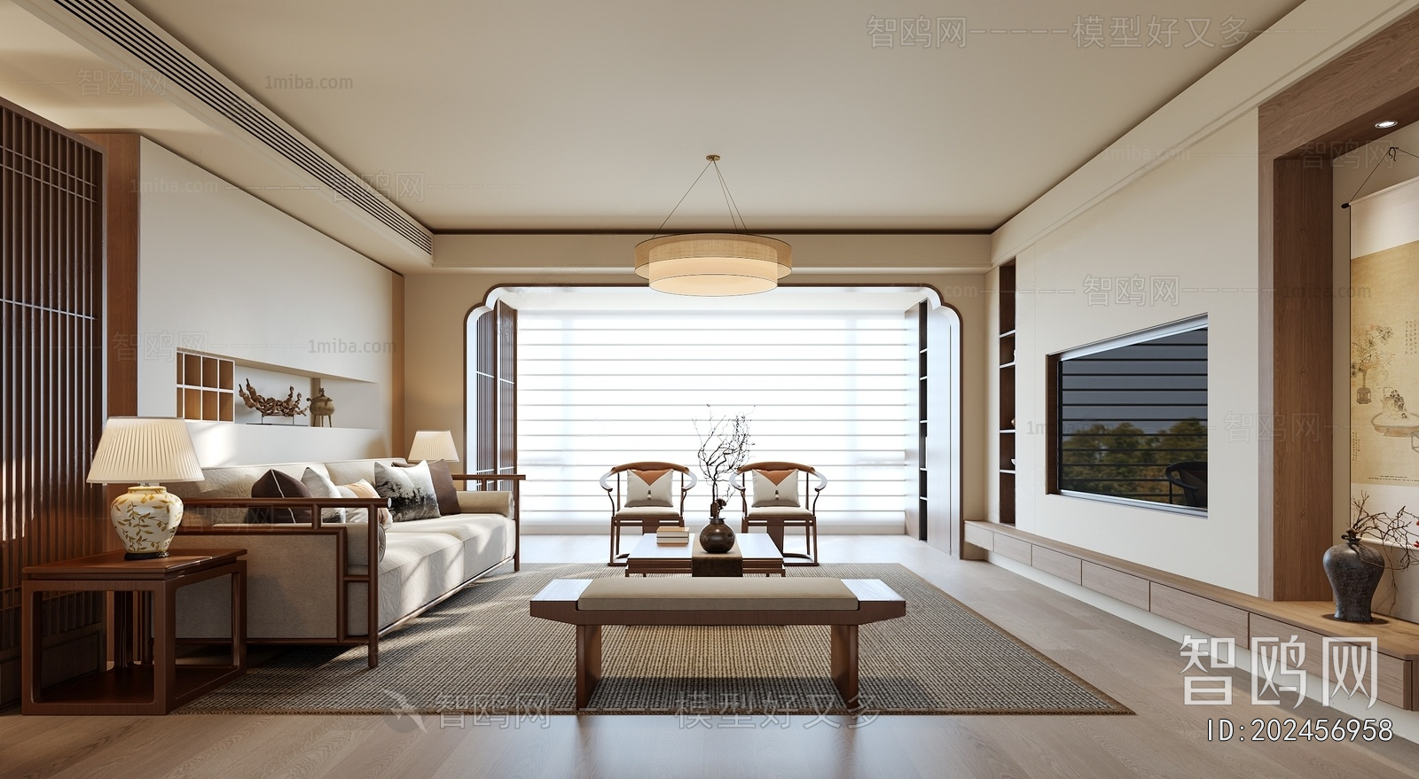 New Chinese Style A Living Room