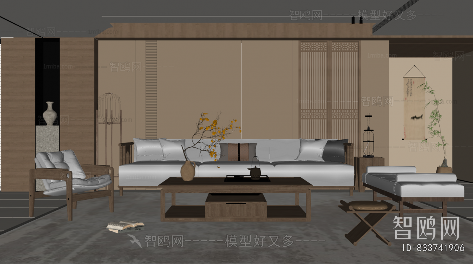 New Chinese Style A Living Room