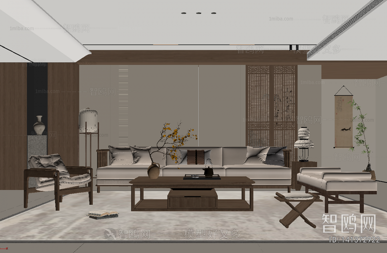 New Chinese Style A Living Room