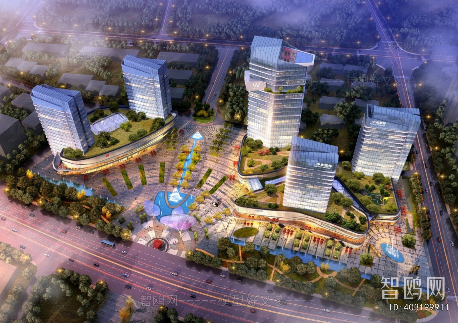 Modern Architectural Bird's-eye View Planning