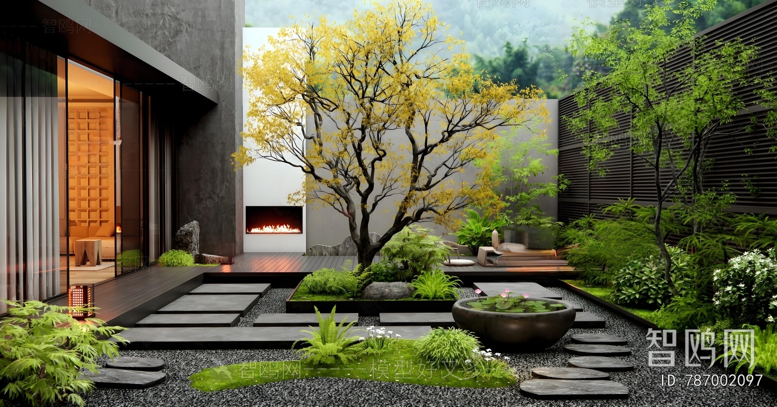 Modern Courtyard/landscape