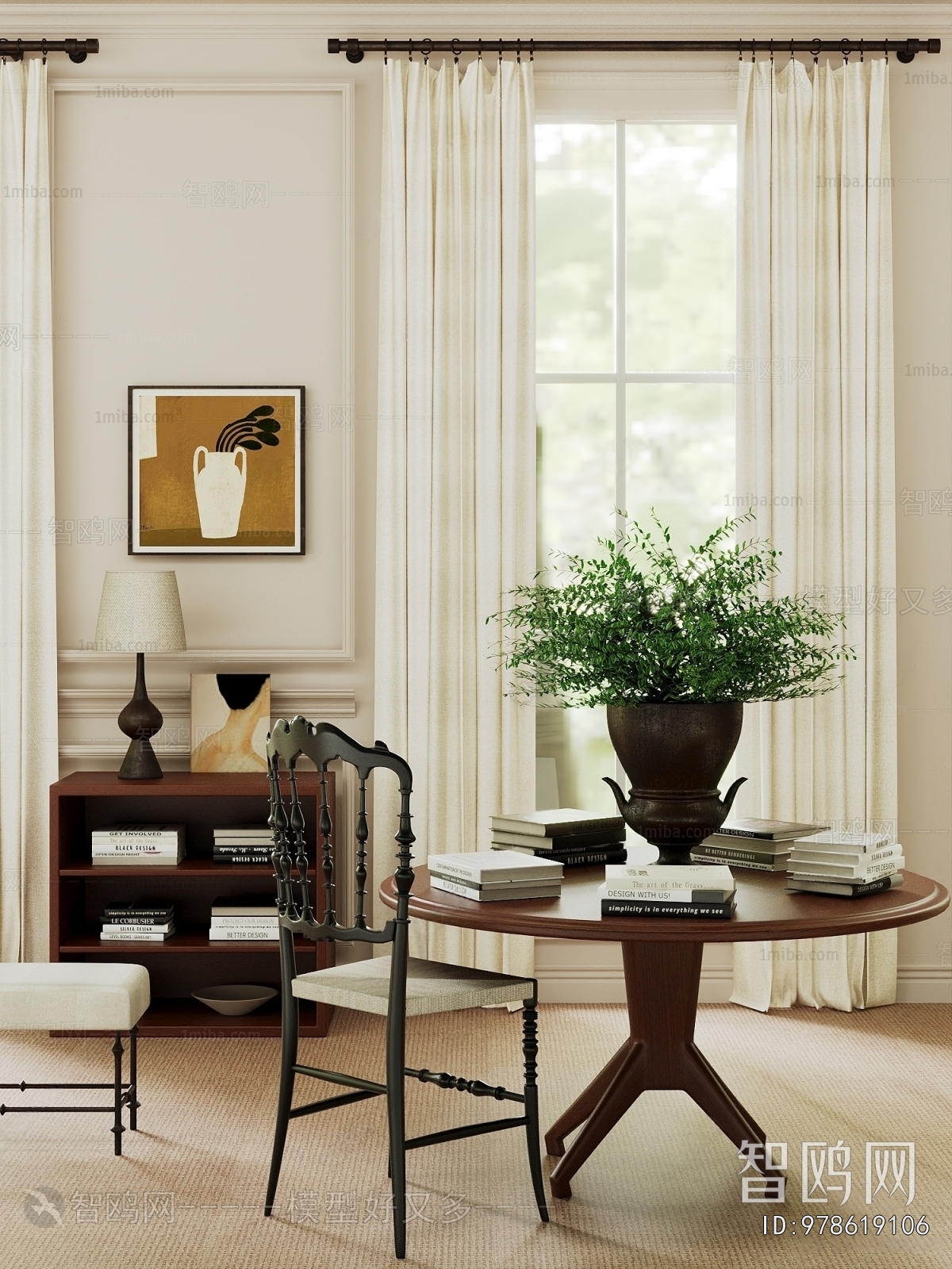 American Style Computer Desk And Chair