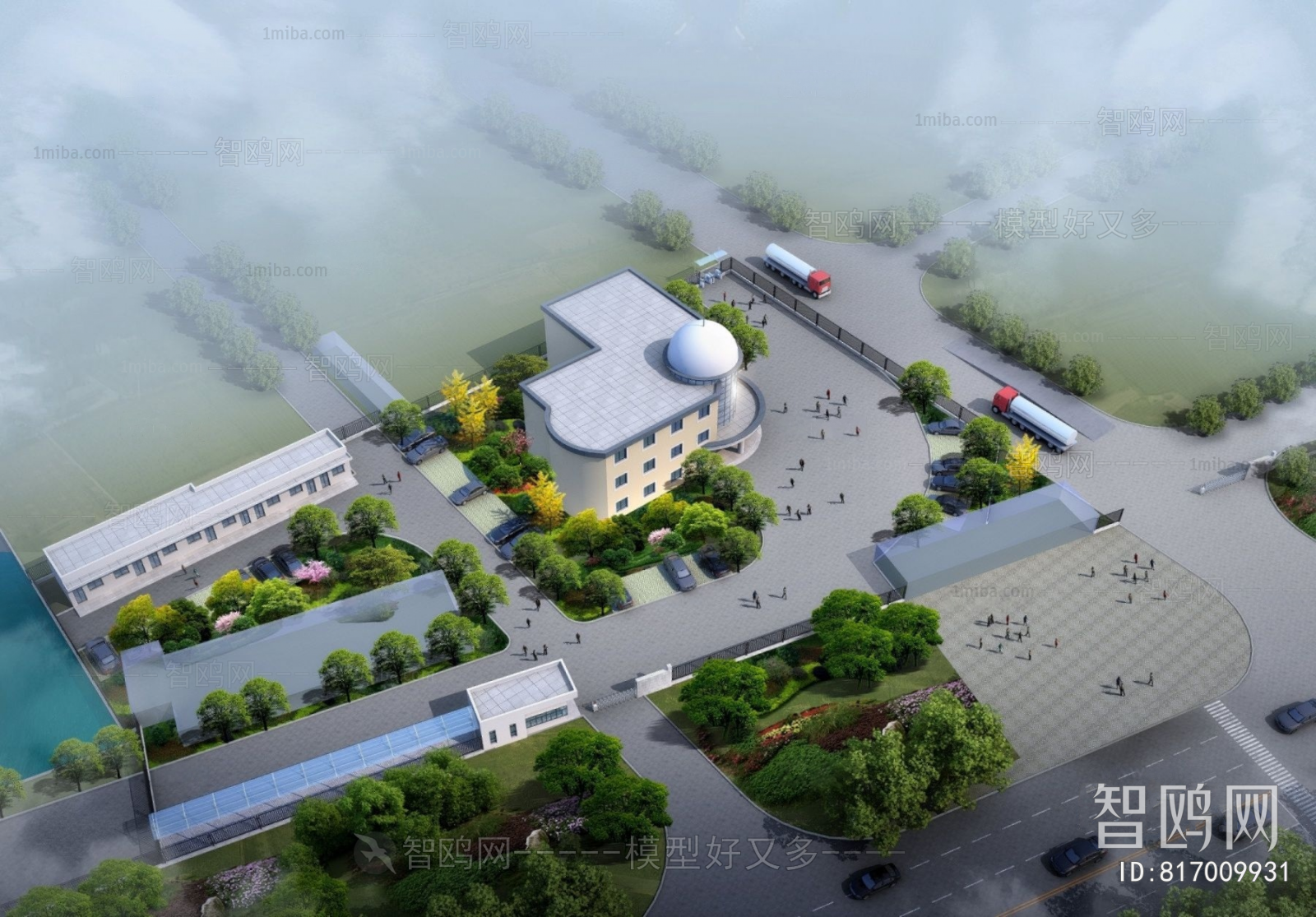 Modern Architectural Bird's-eye View Planning