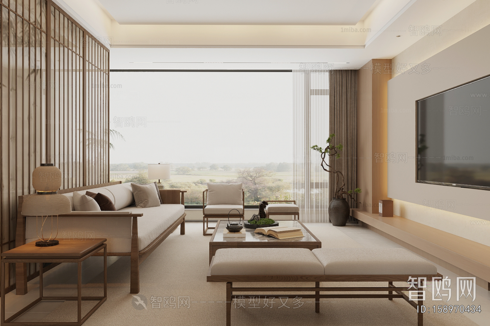 New Chinese Style A Living Room