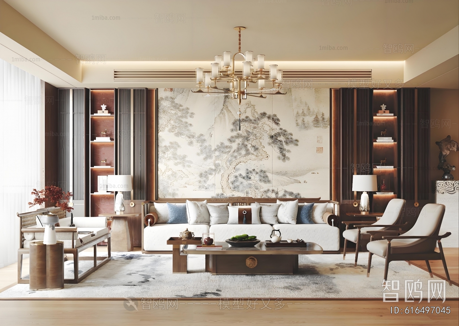 New Chinese Style A Living Room