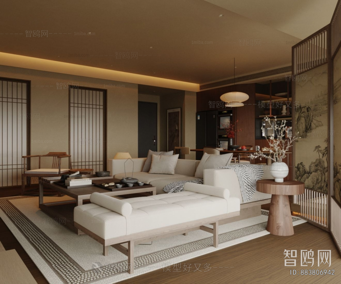 New Chinese Style A Living Room