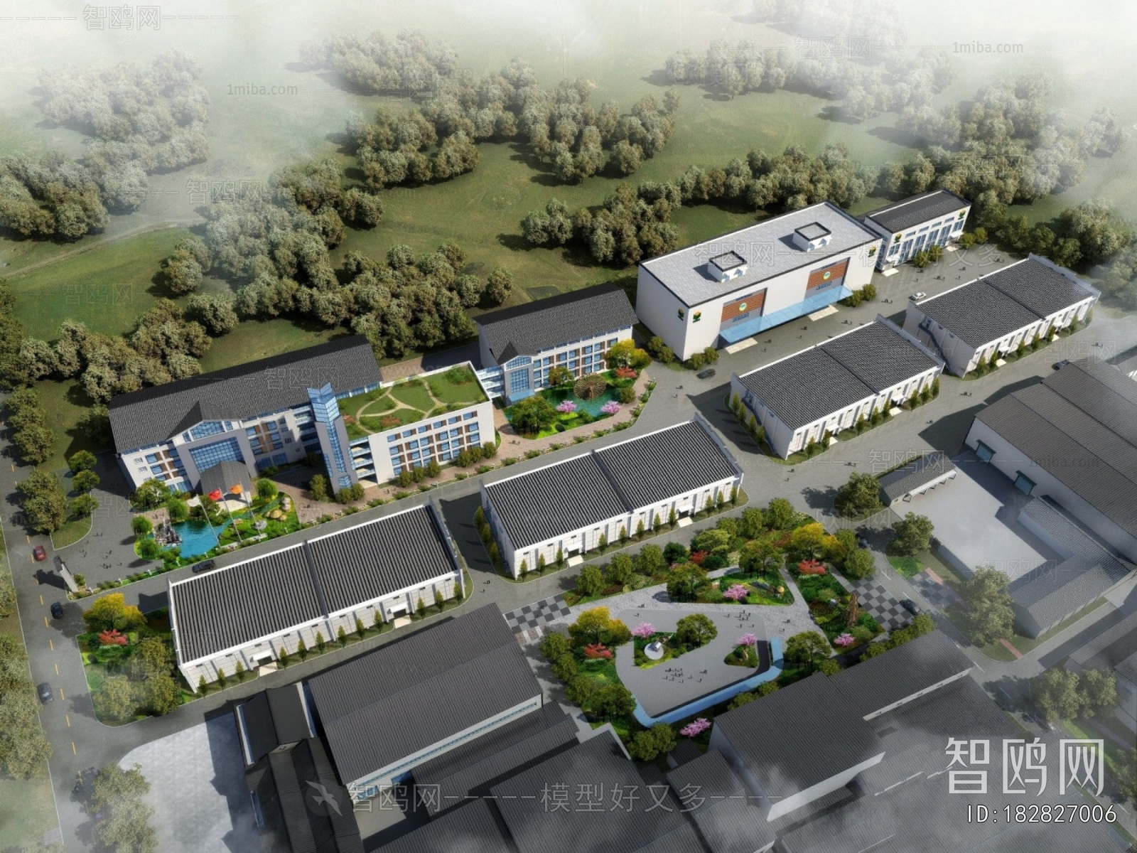 Modern Architectural Bird's-eye View Planning