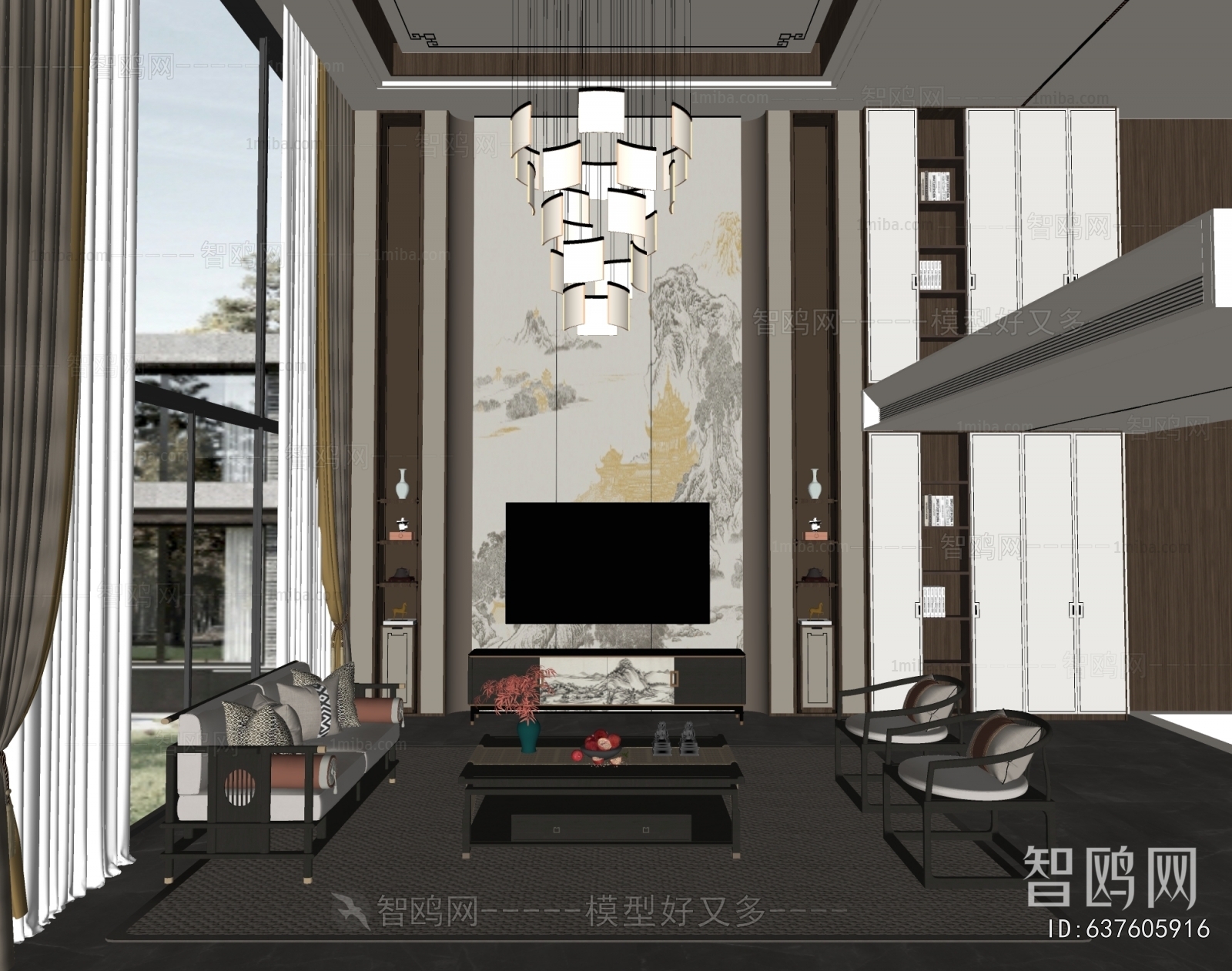 New Chinese Style A Living Room