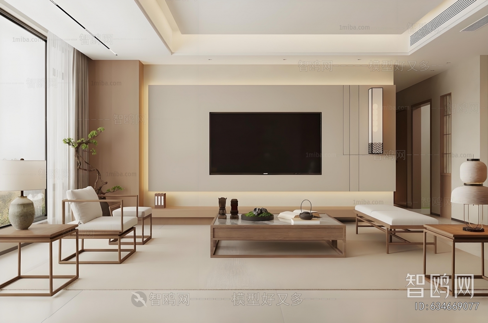 New Chinese Style A Living Room