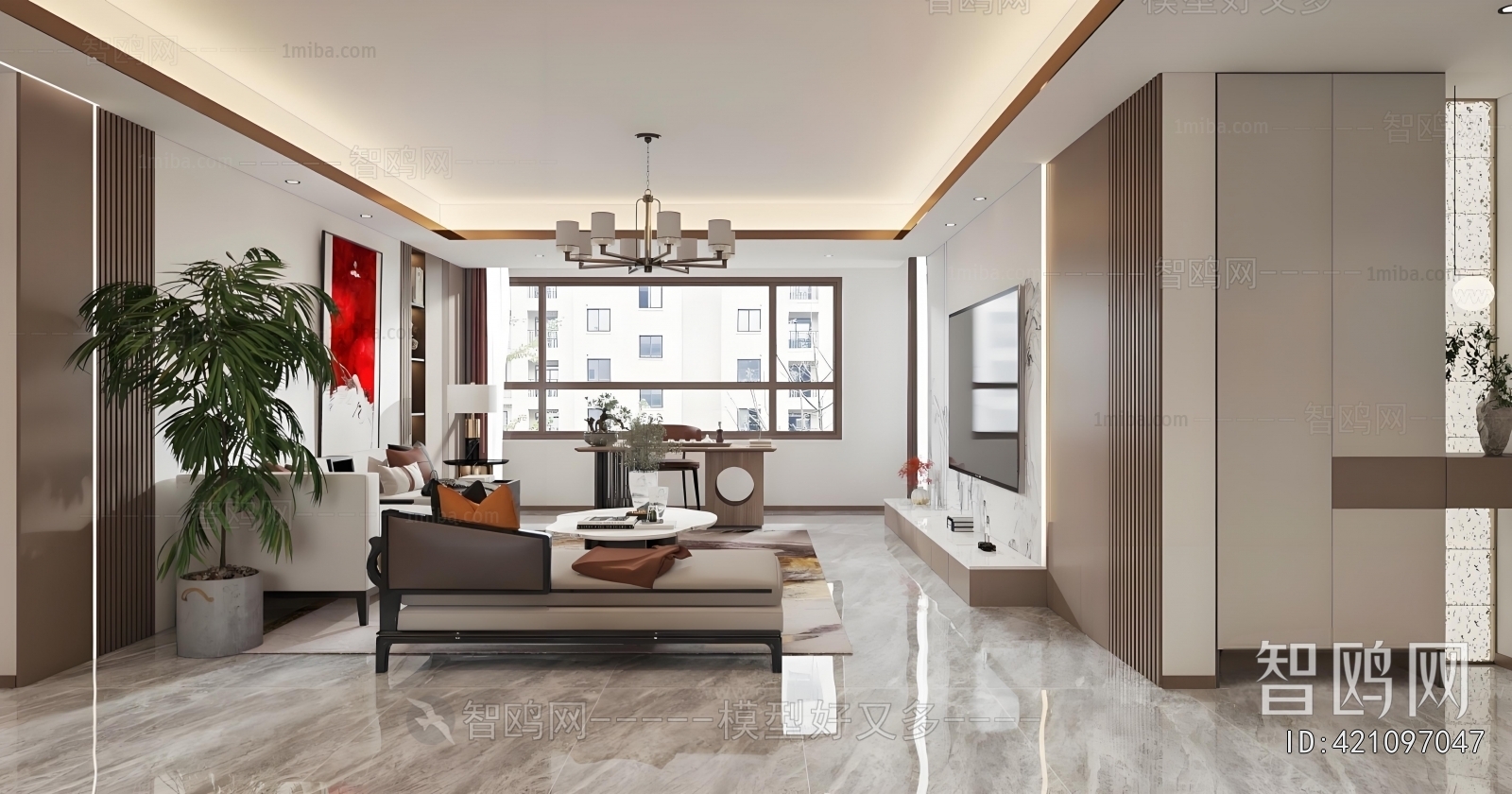 New Chinese Style A Living Room