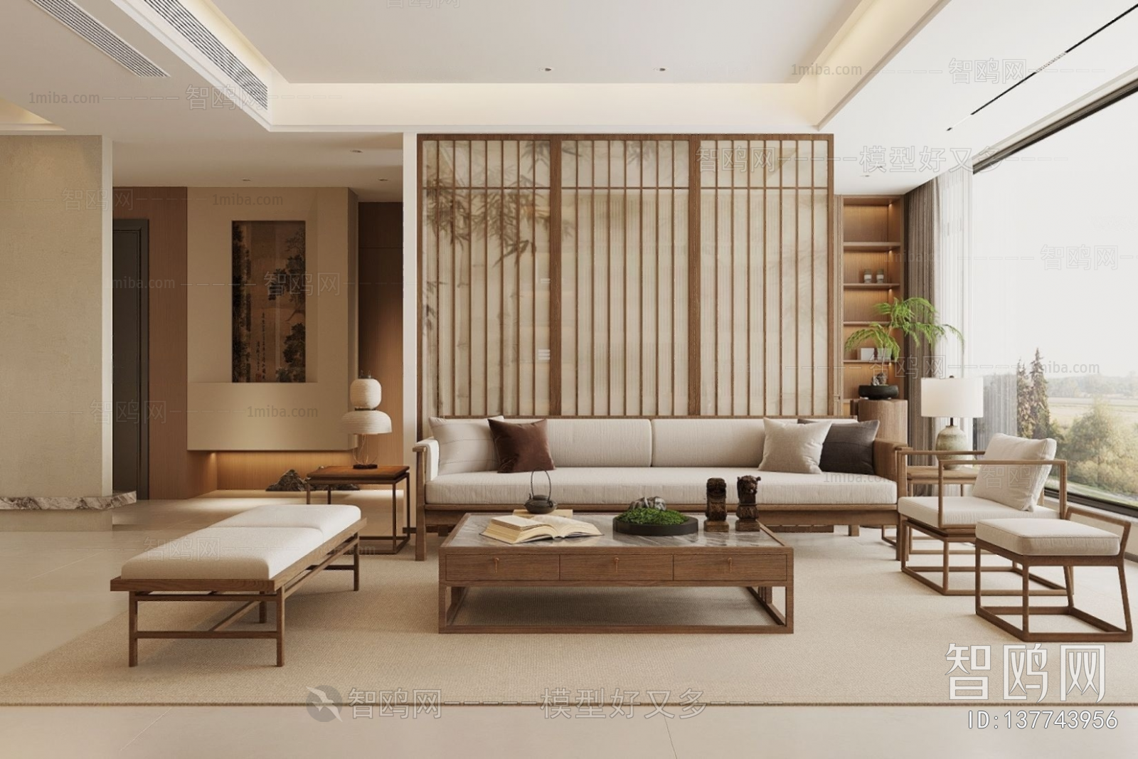 New Chinese Style A Living Room