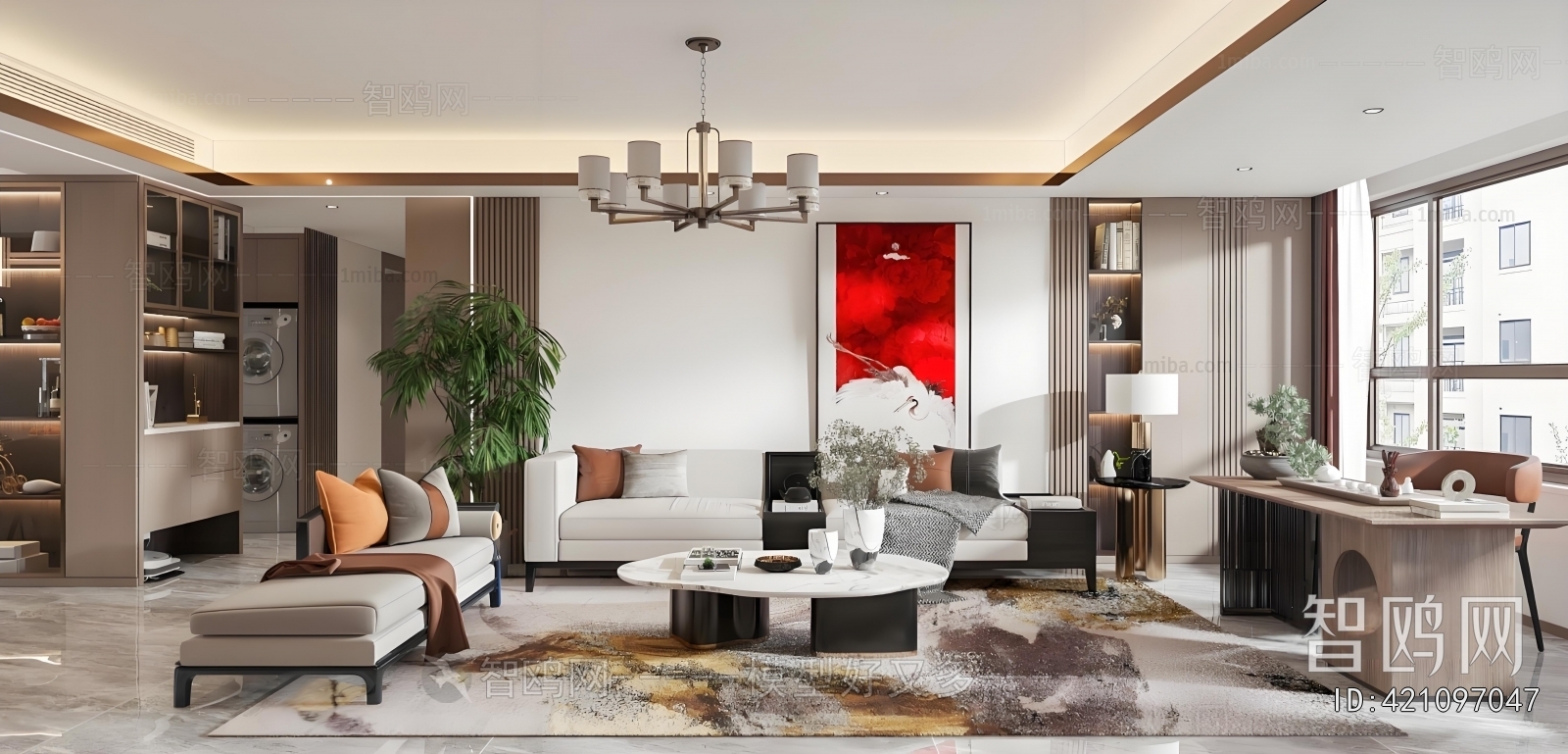 New Chinese Style A Living Room