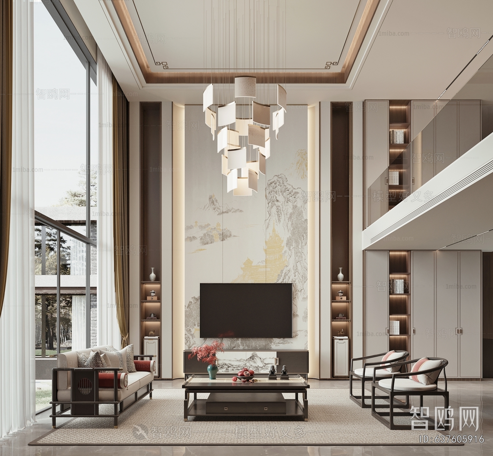 New Chinese Style A Living Room