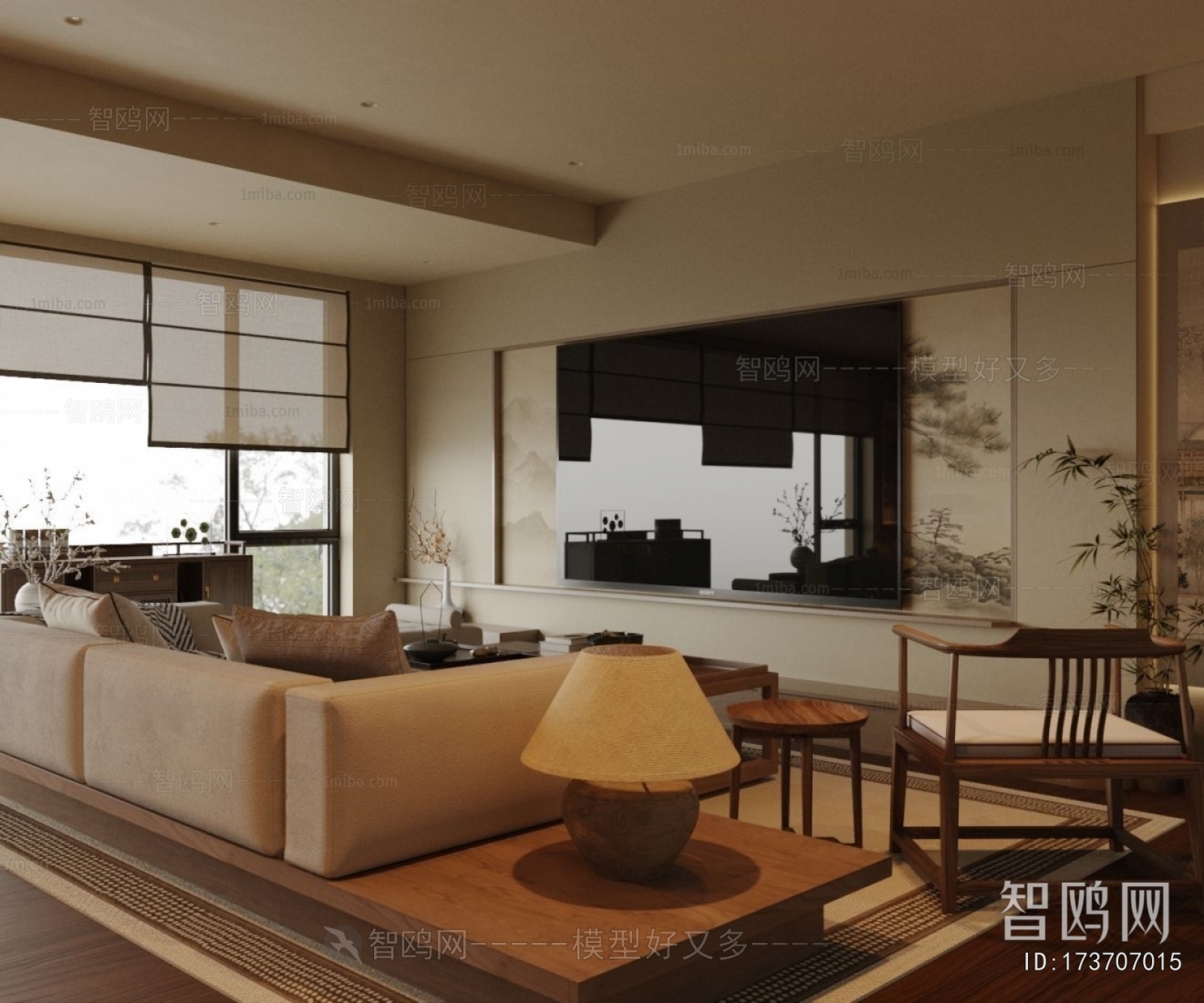 New Chinese Style A Living Room