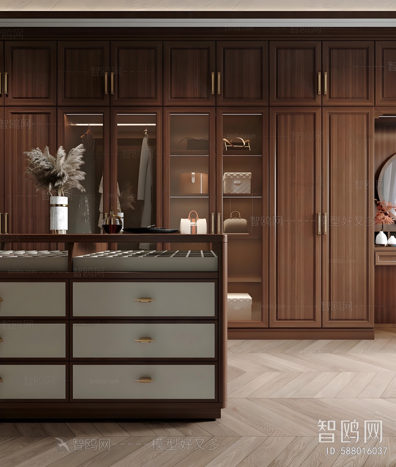 New Chinese Style Clothes Storage Area