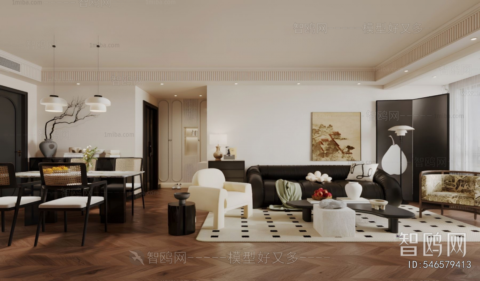 New Chinese Style A Living Room