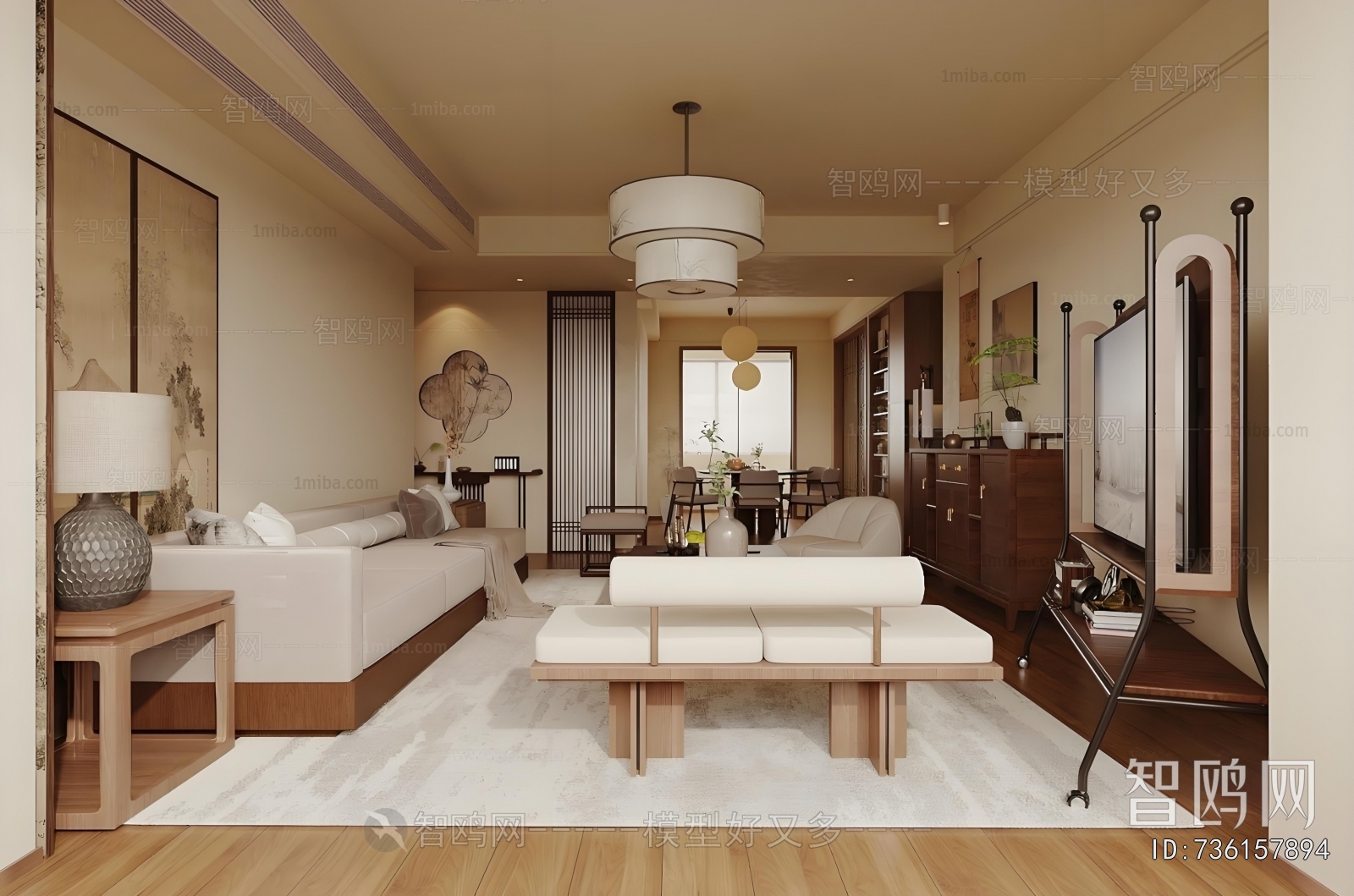 New Chinese Style A Living Room