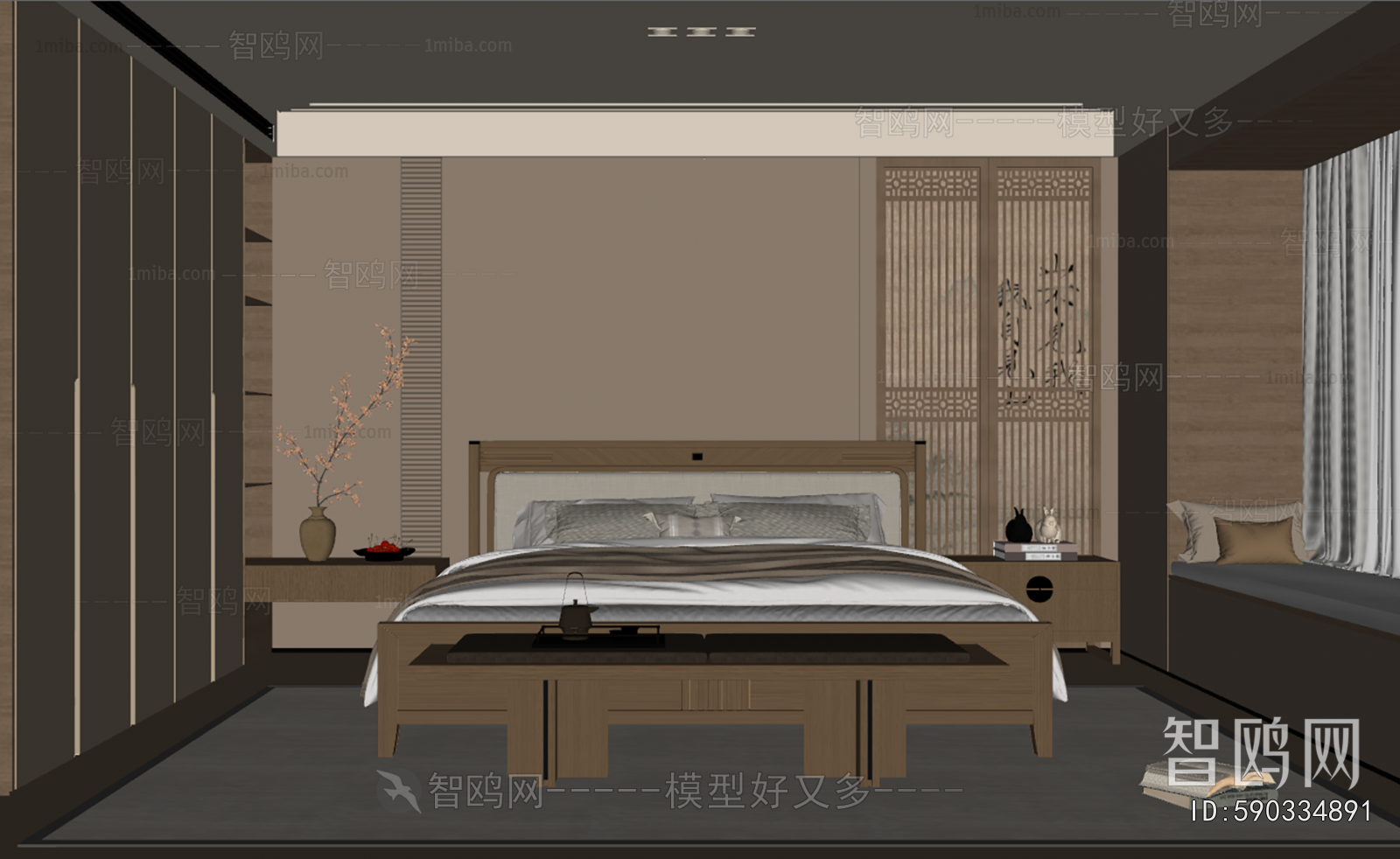 New Chinese Style Bedroom