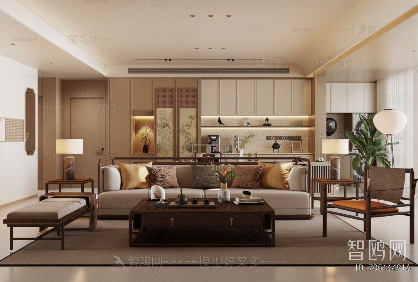 New Chinese Style A Living Room