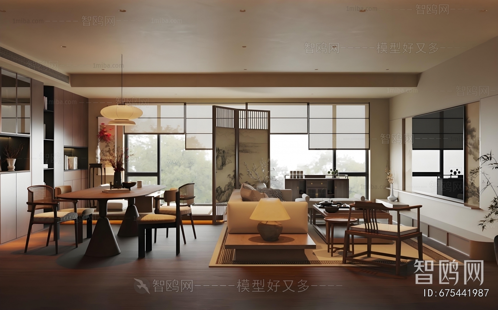 New Chinese Style A Living Room