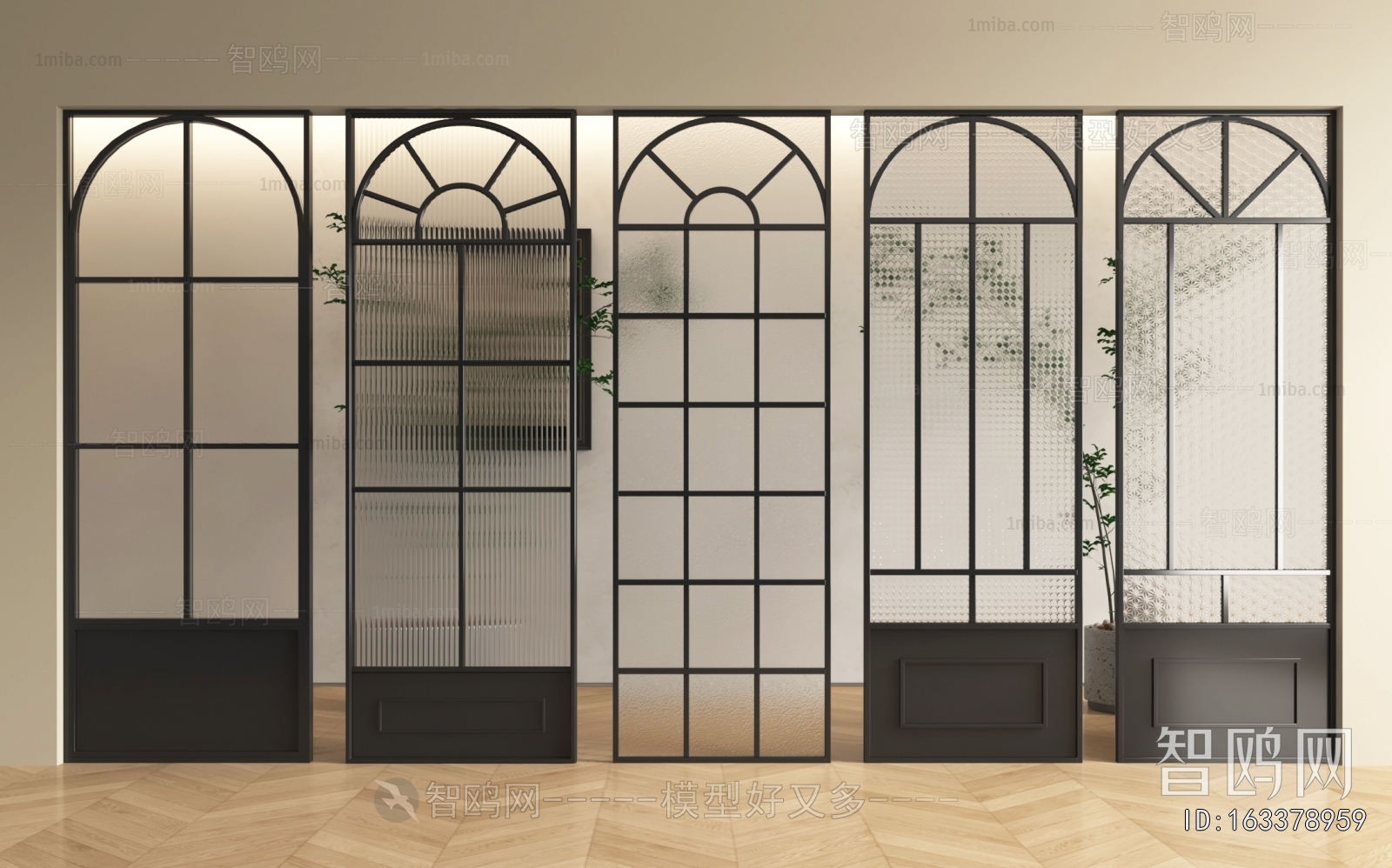 French Style Glass Screen Partition