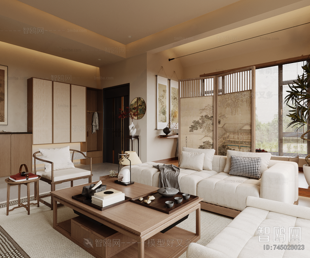 New Chinese Style A Living Room