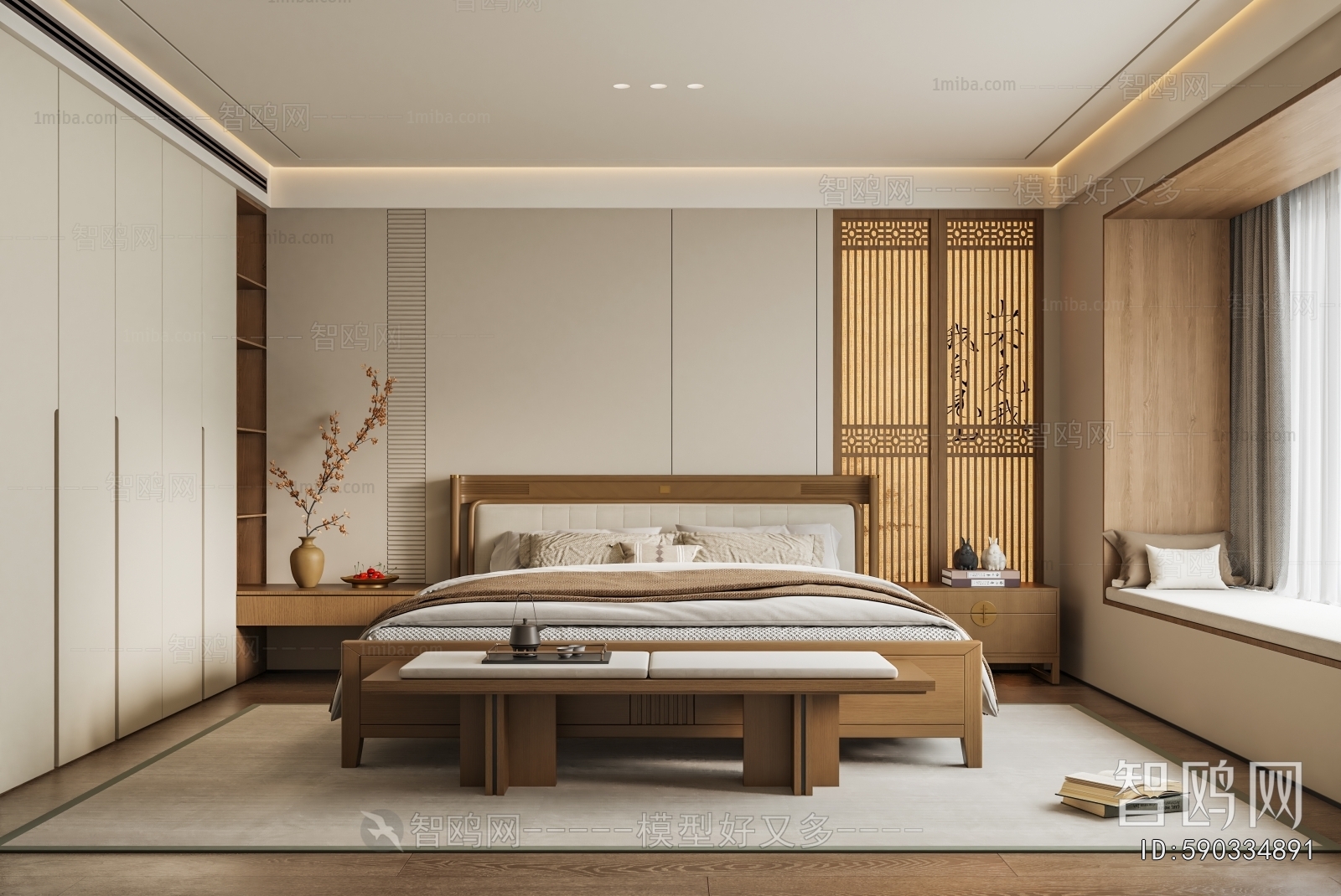New Chinese Style Bedroom