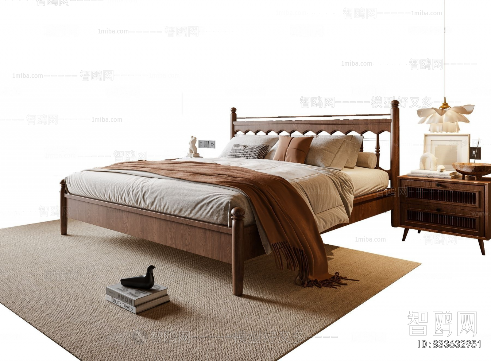 Wabi-sabi Style Double Bed