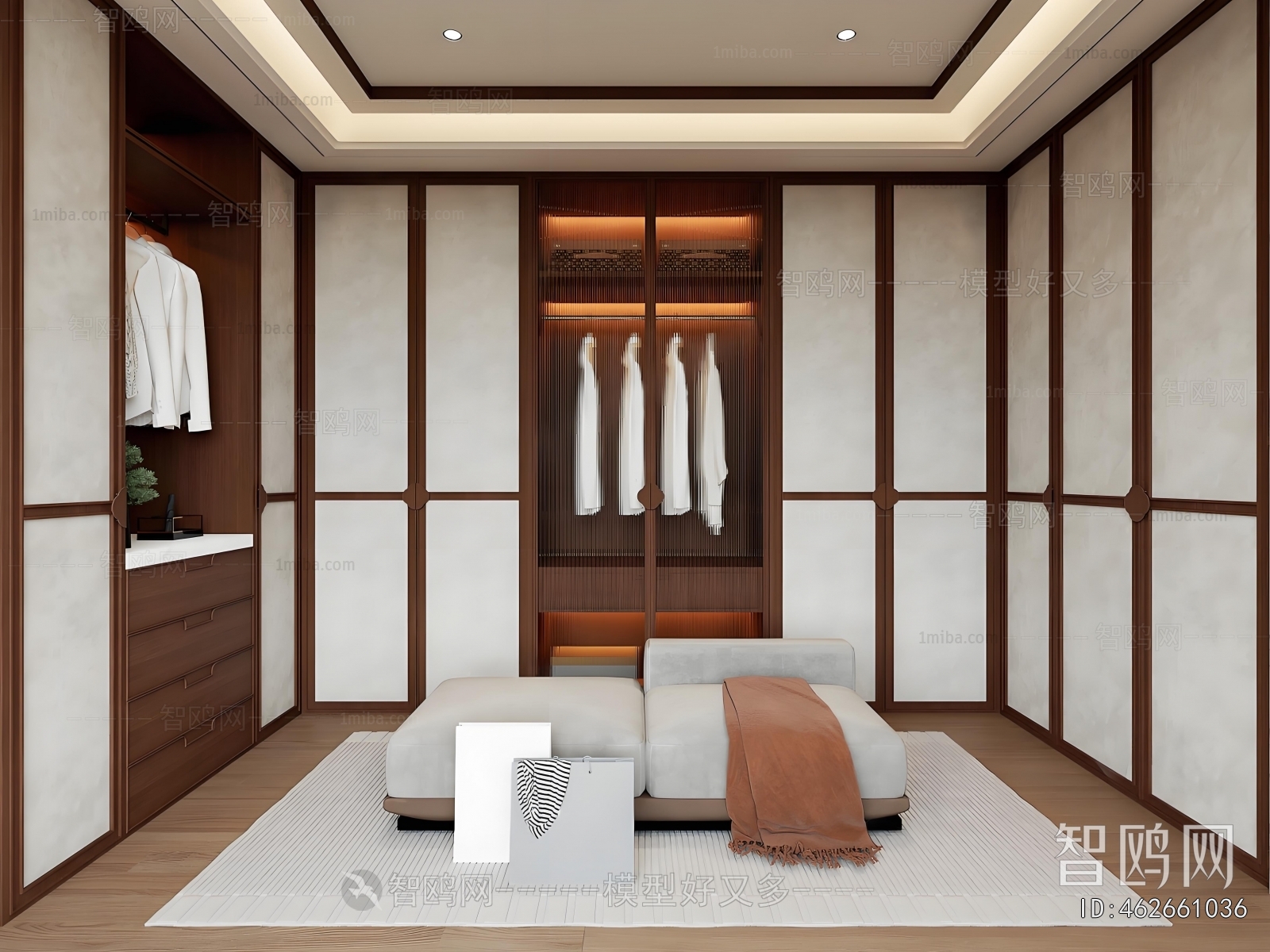 New Chinese Style Clothes Storage Area