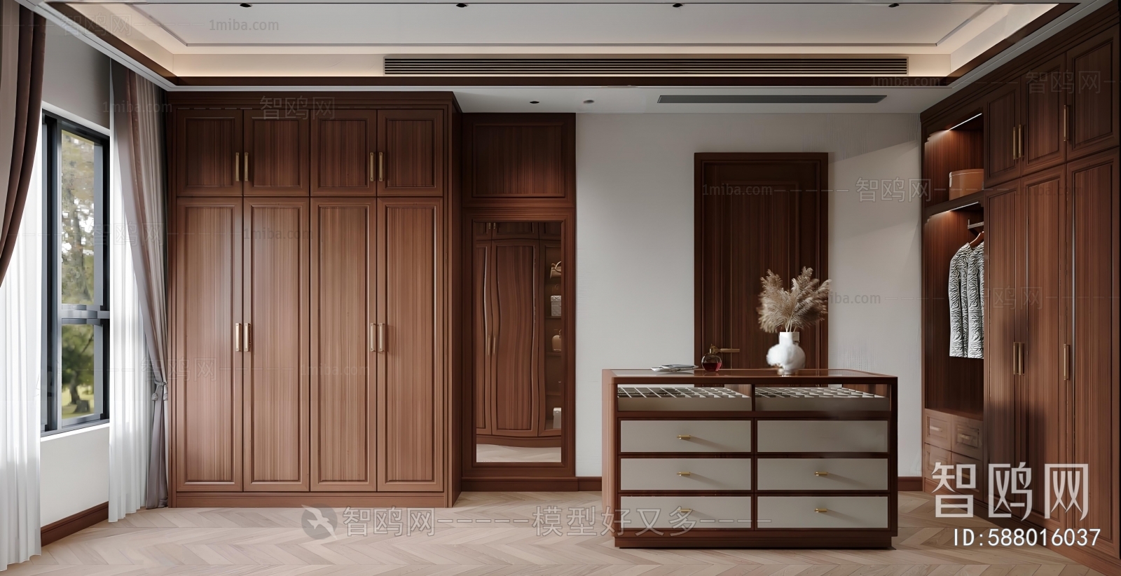 New Chinese Style Clothes Storage Area