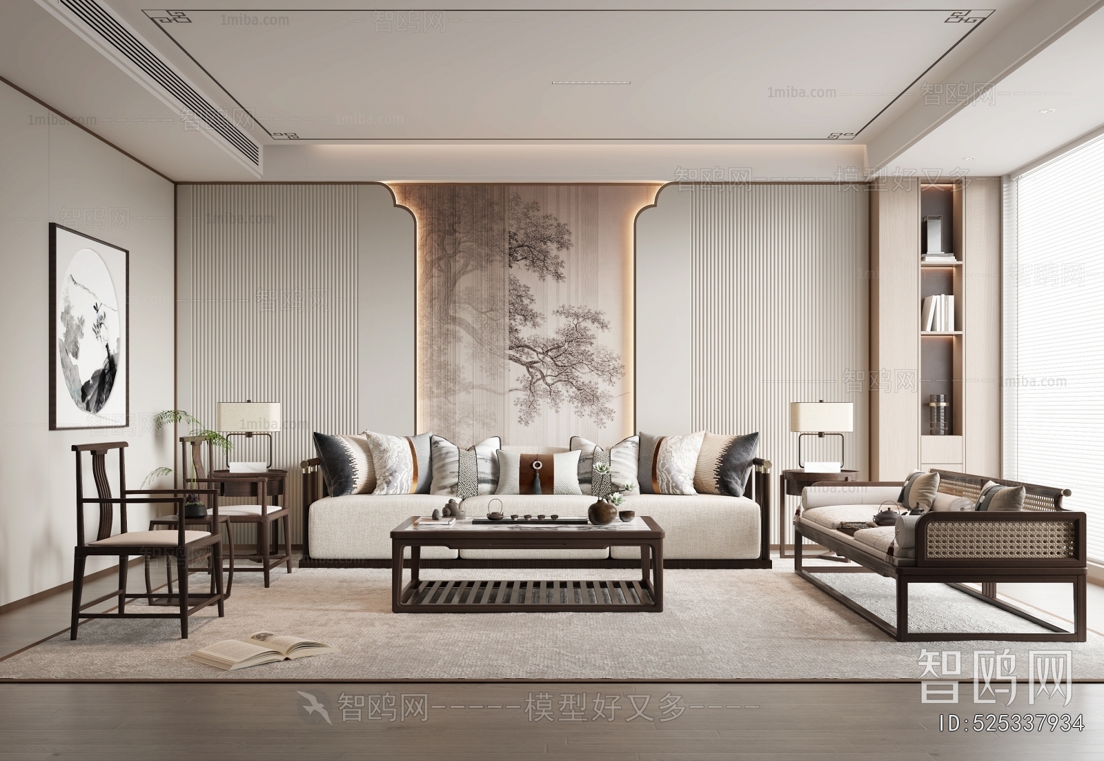 New Chinese Style A Living Room