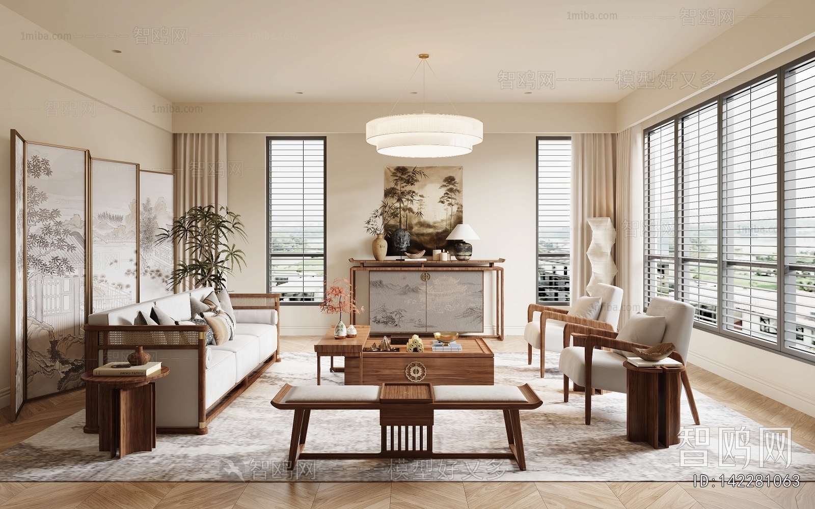 New Chinese Style A Living Room