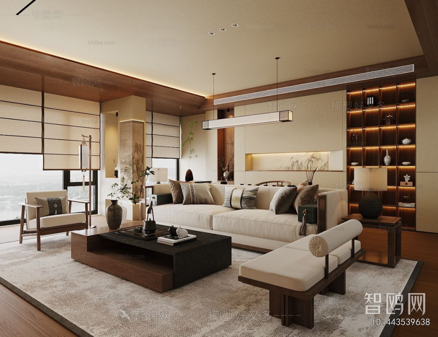 New Chinese Style A Living Room