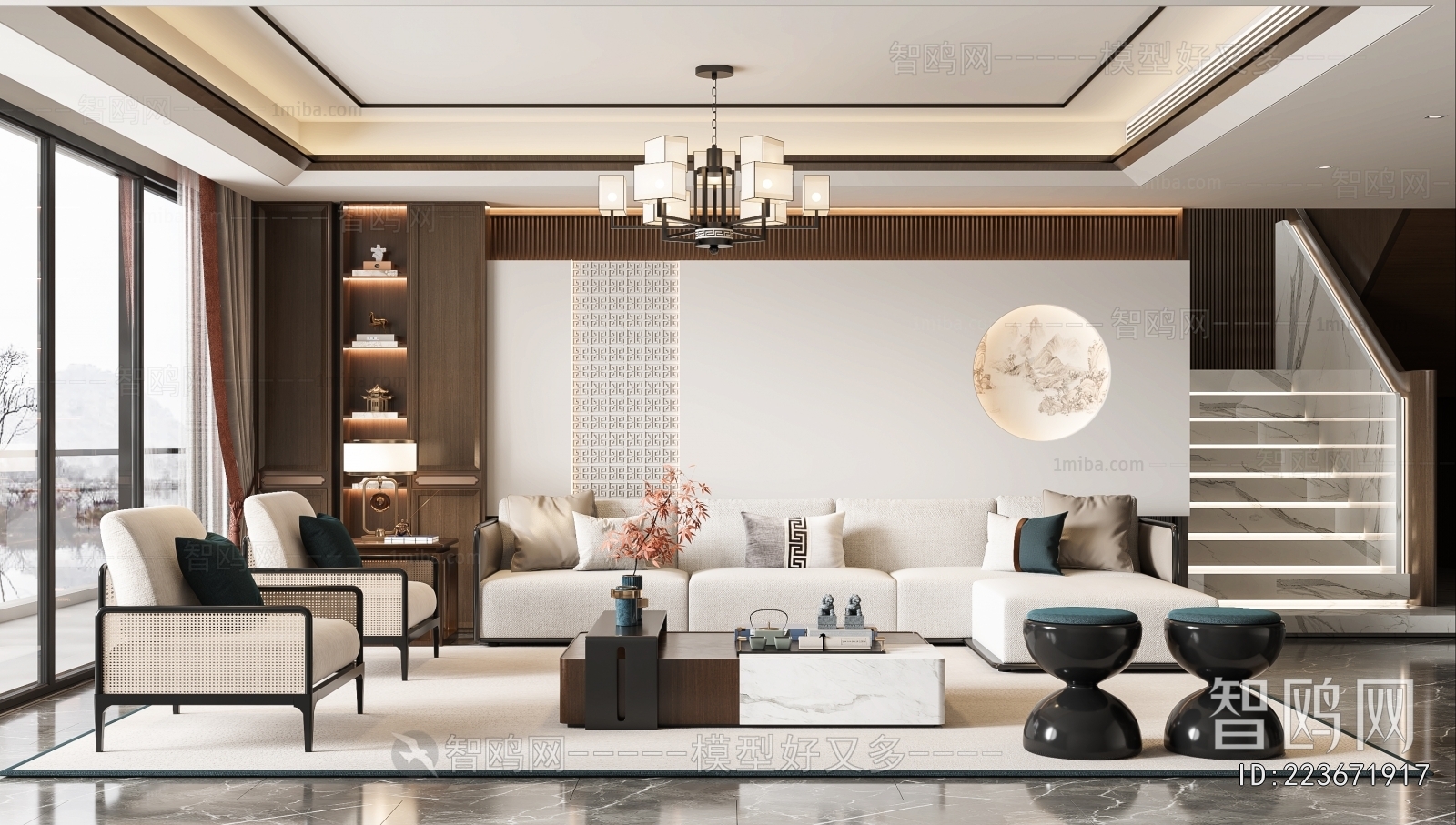 New Chinese Style A Living Room