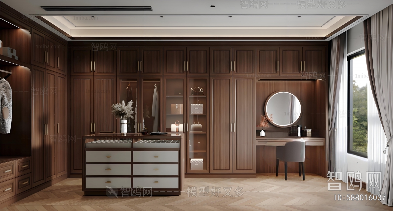 New Chinese Style Clothes Storage Area