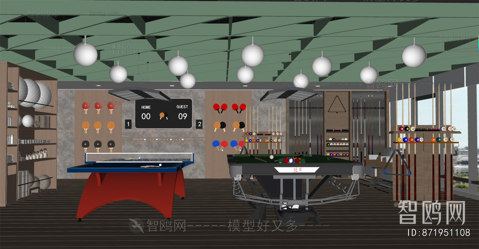 Modern Billiards Room