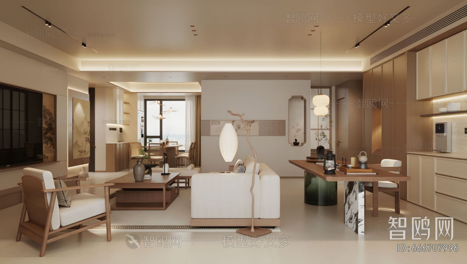 New Chinese Style A Living Room