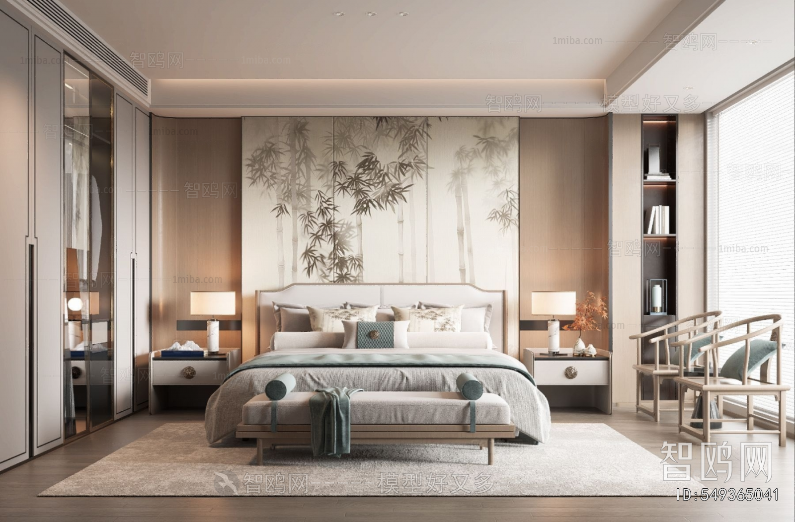 New Chinese Style Bedroom