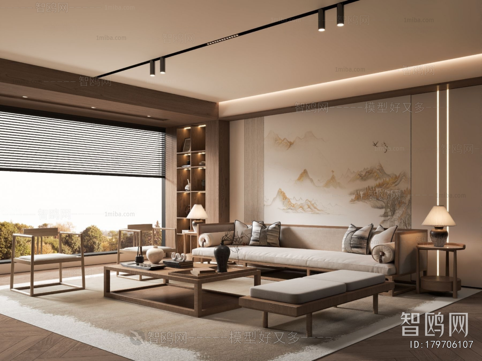 New Chinese Style A Living Room