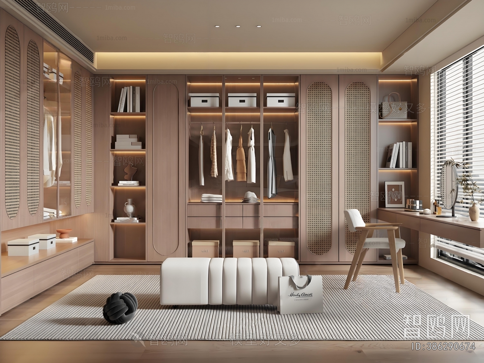 Wabi-sabi Style Clothes Storage Area