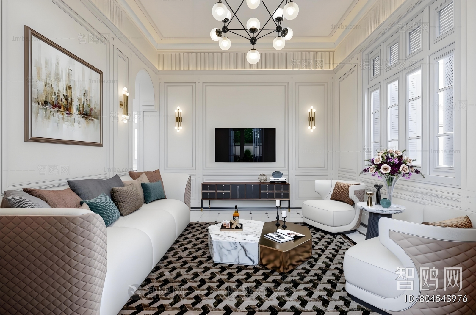 Simple European Style A Living Room