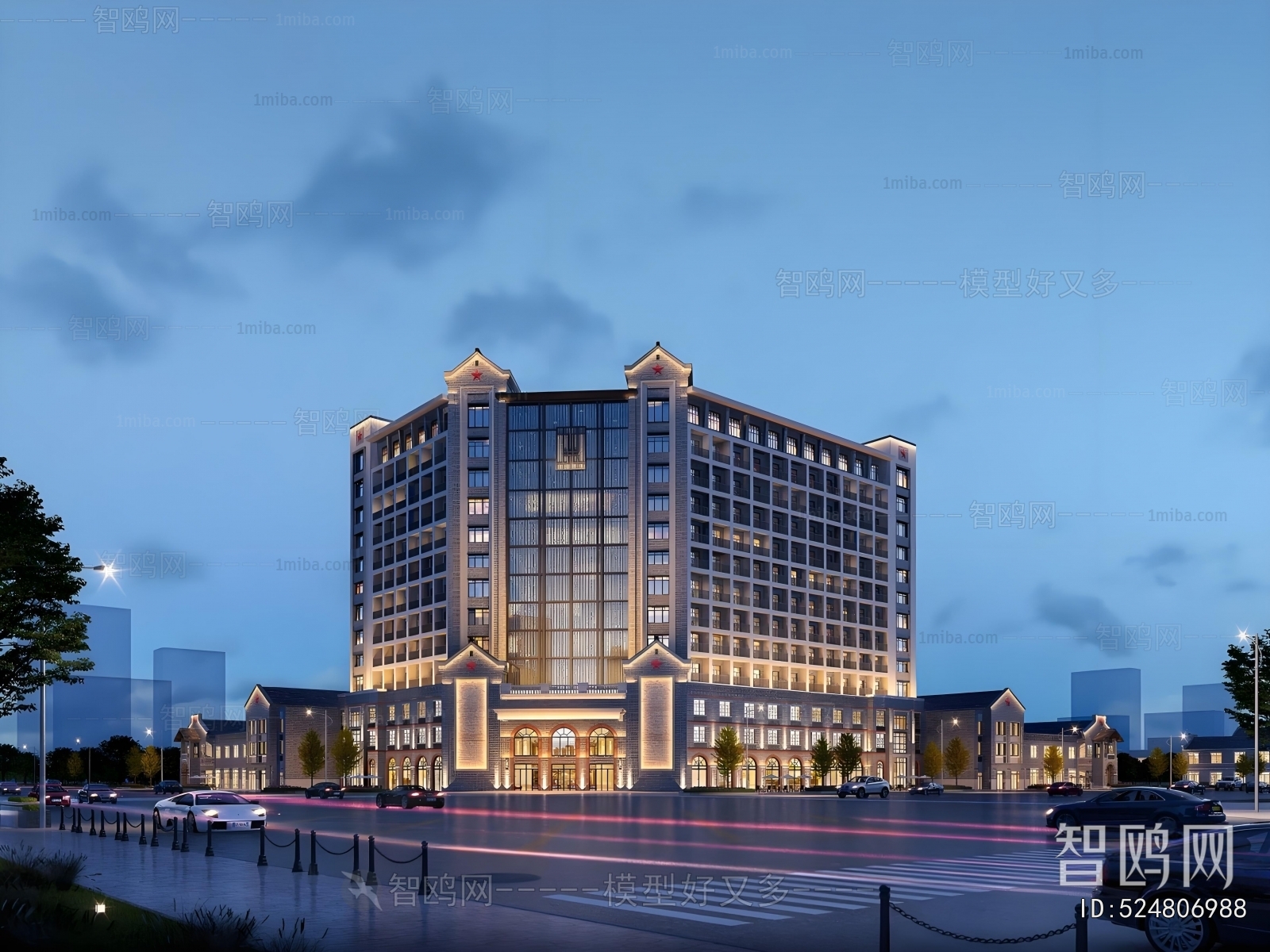 New Chinese Style Appearance Of Commercial Building