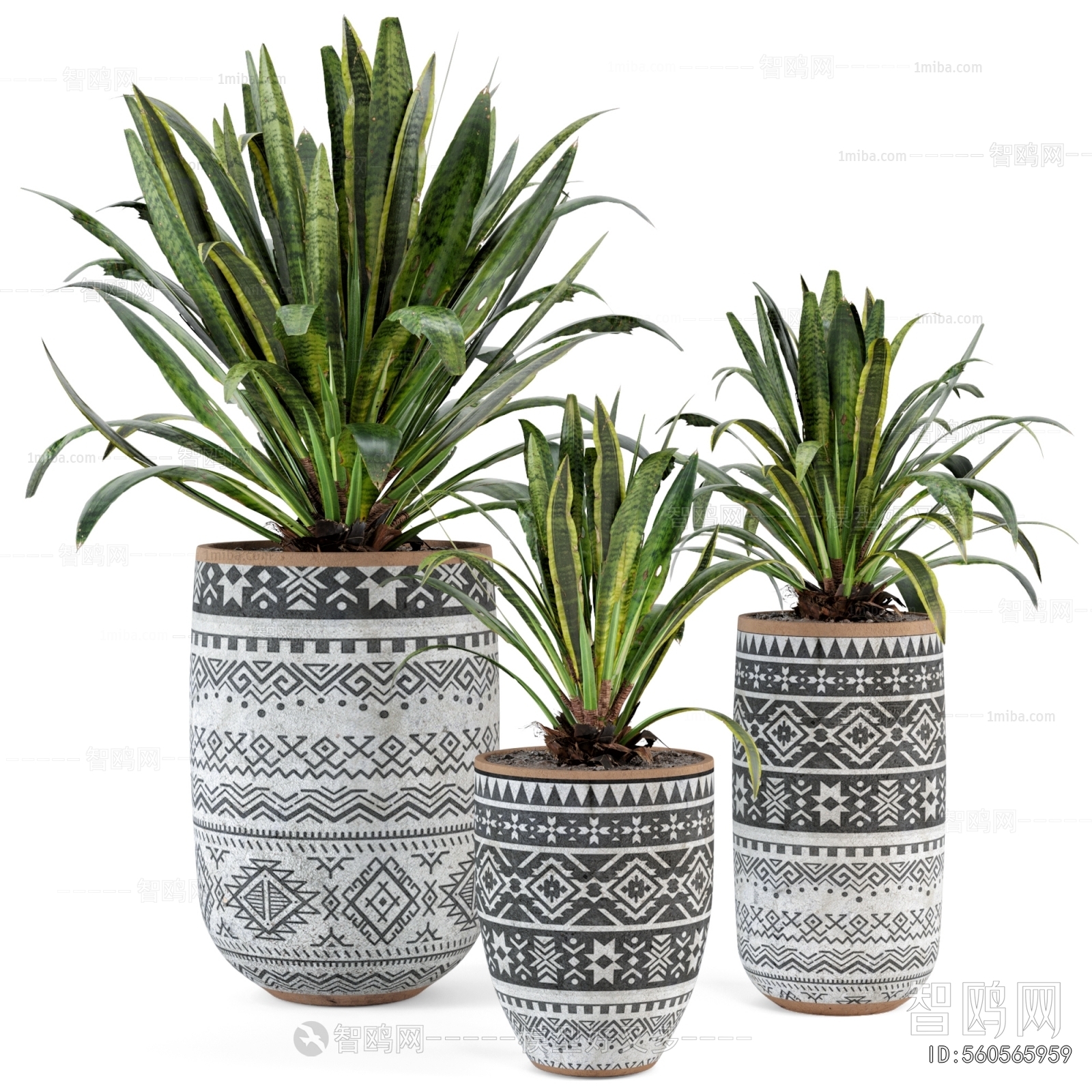 Modern Ground Green Plant Potted Plants