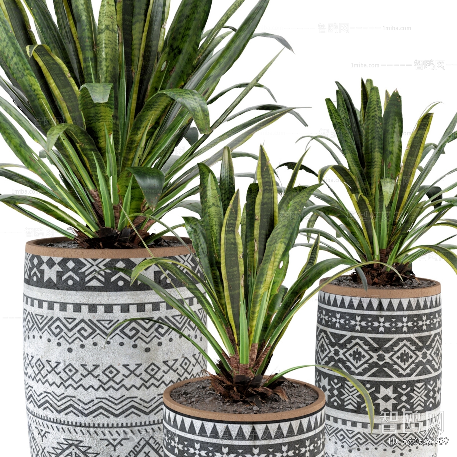 Modern Ground Green Plant Potted Plants