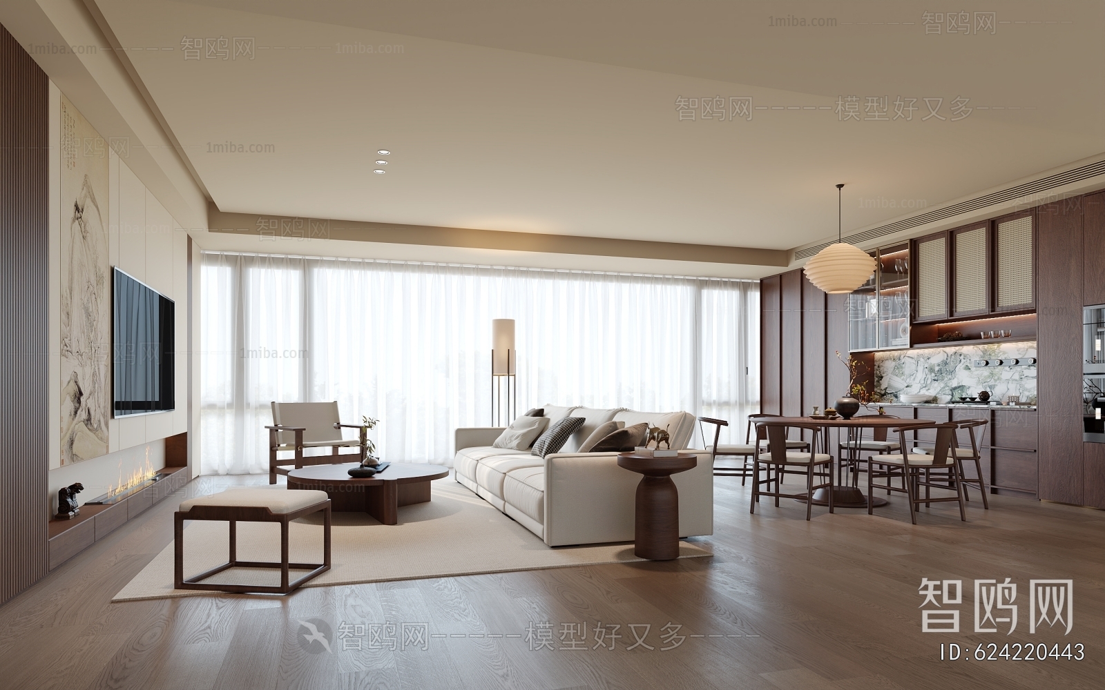 New Chinese Style A Living Room