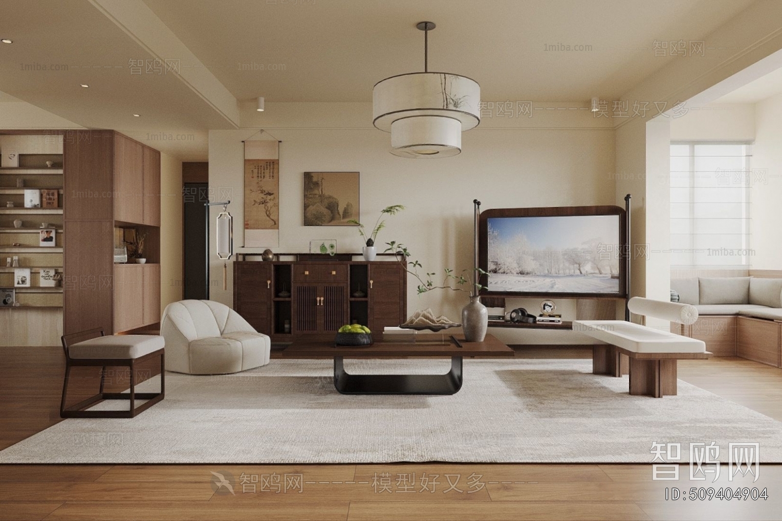 New Chinese Style A Living Room