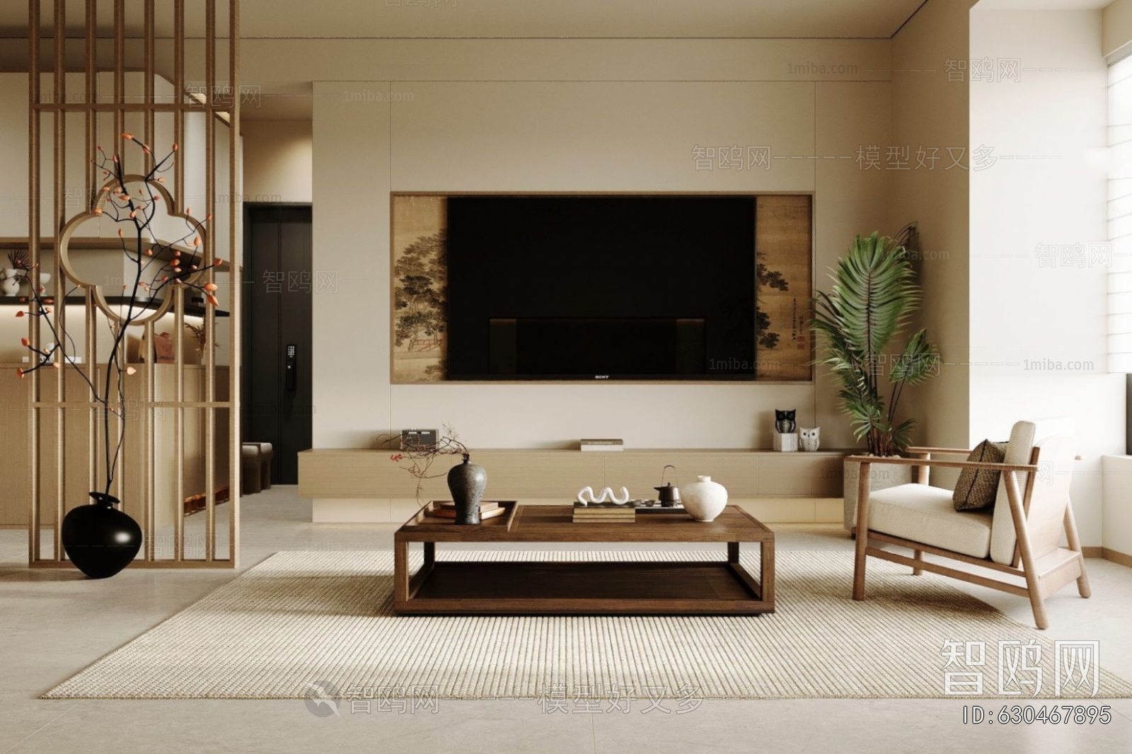 New Chinese Style A Living Room