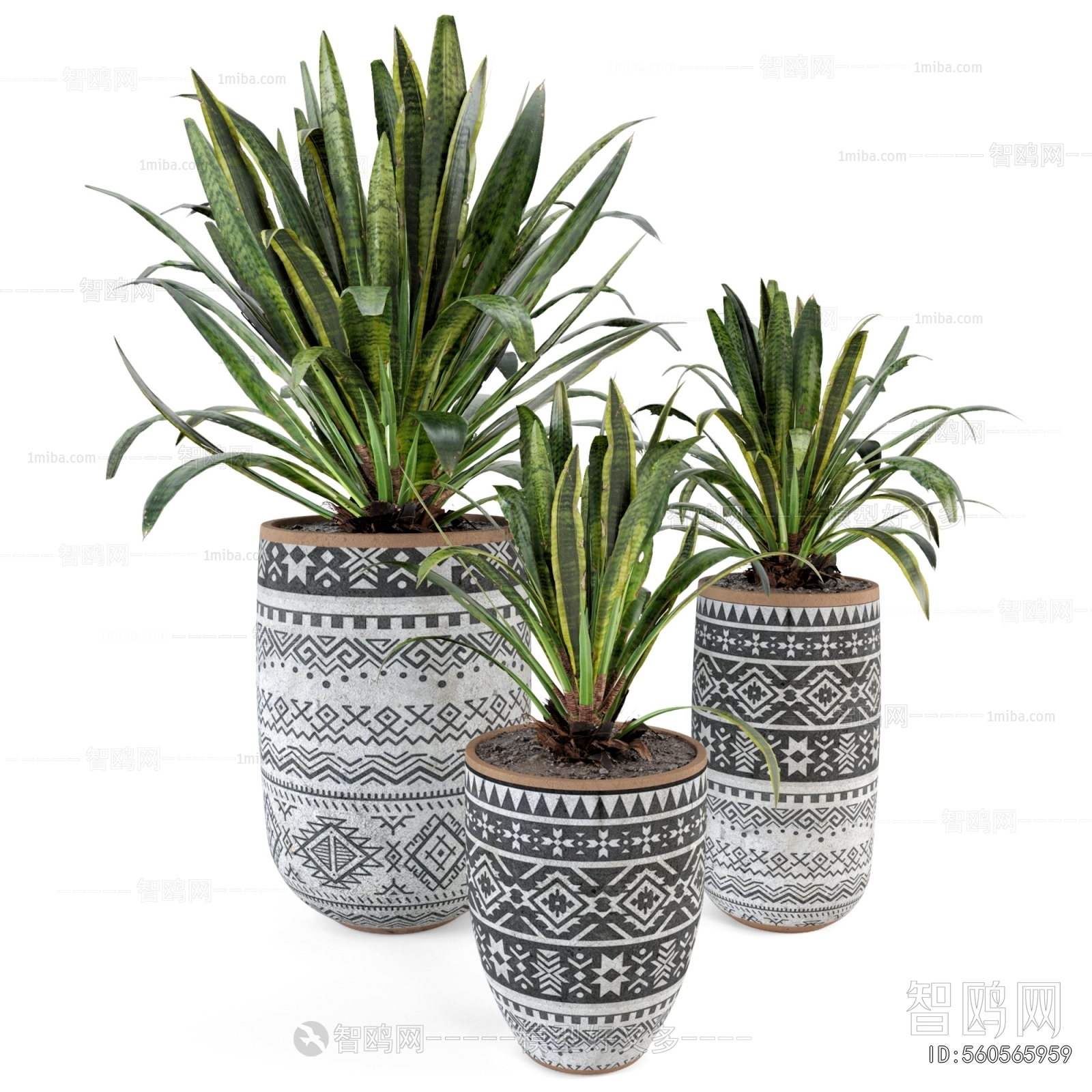 Modern Ground Green Plant Potted Plants