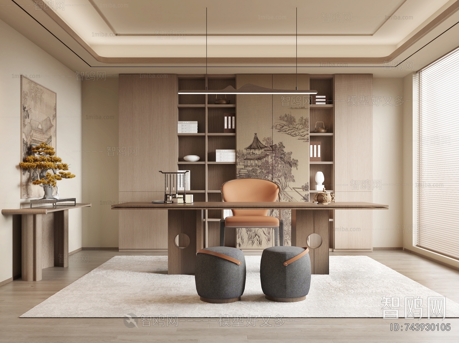 New Chinese Style Study Space